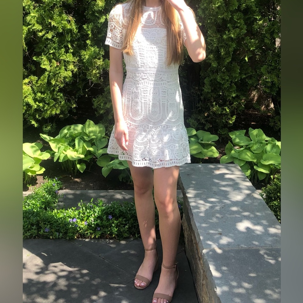 SAYLOR Crochet White Lace Dress